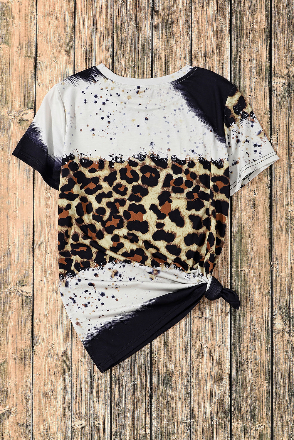 Bleached Leopard Short Sleeve Top