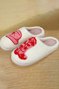 White Cute Cartoon Boot Style Winter Slippers