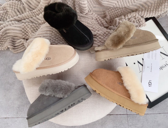 Ugg fur houseshoes platform