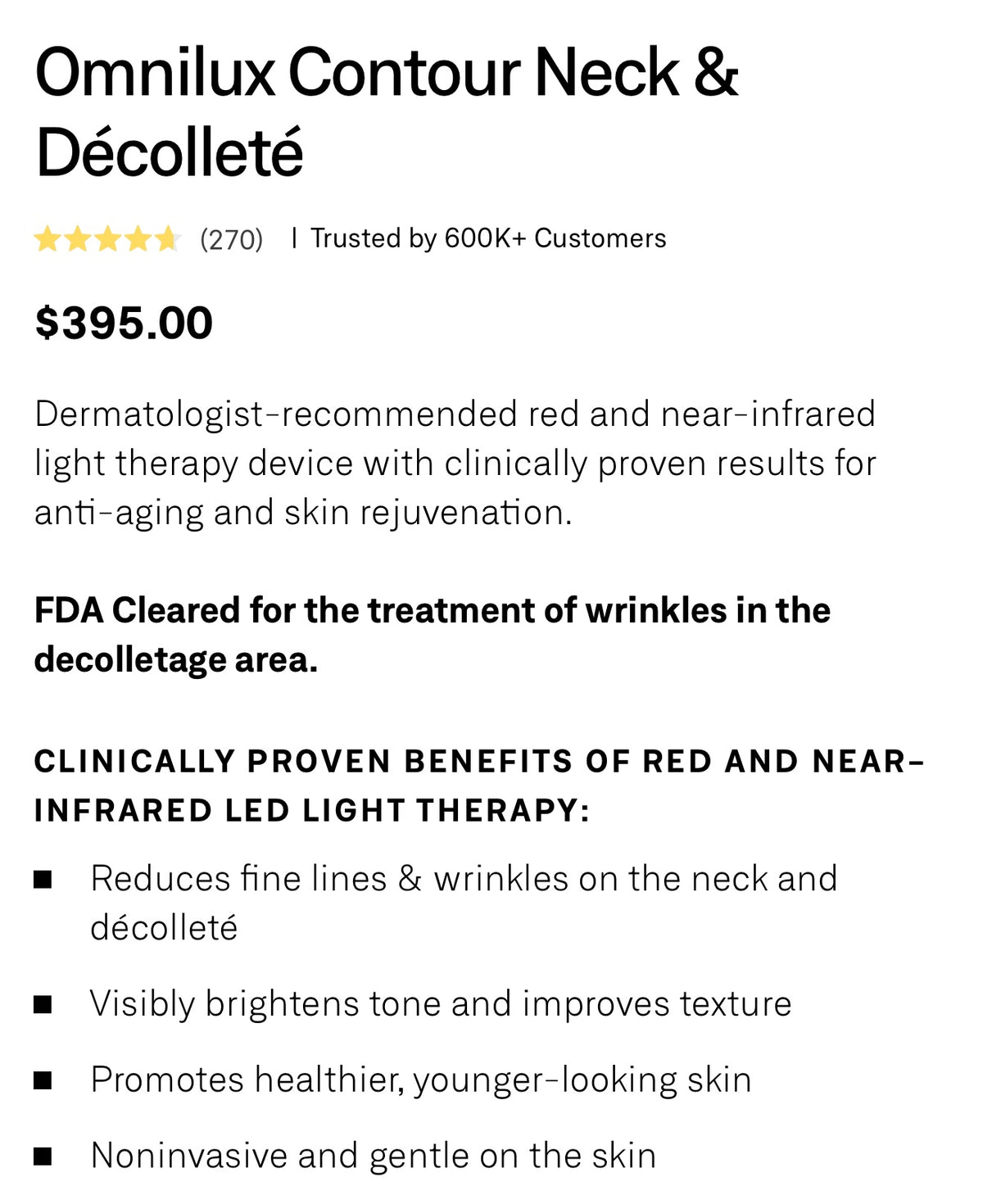 Omnilux contour and décolleté face mask pre-order (arrives in @ 1 week)