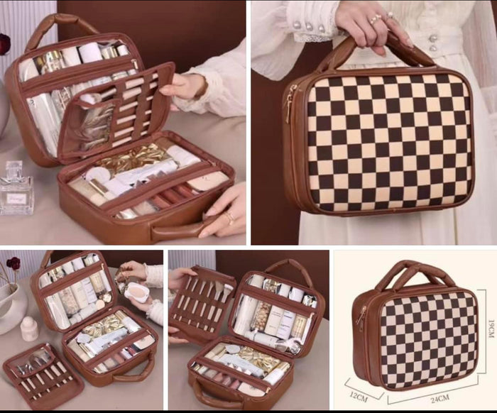 Checkered Toiletry Bag