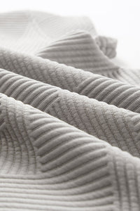 Gray 2pcs Solid Textured Drawstring Shorts Set