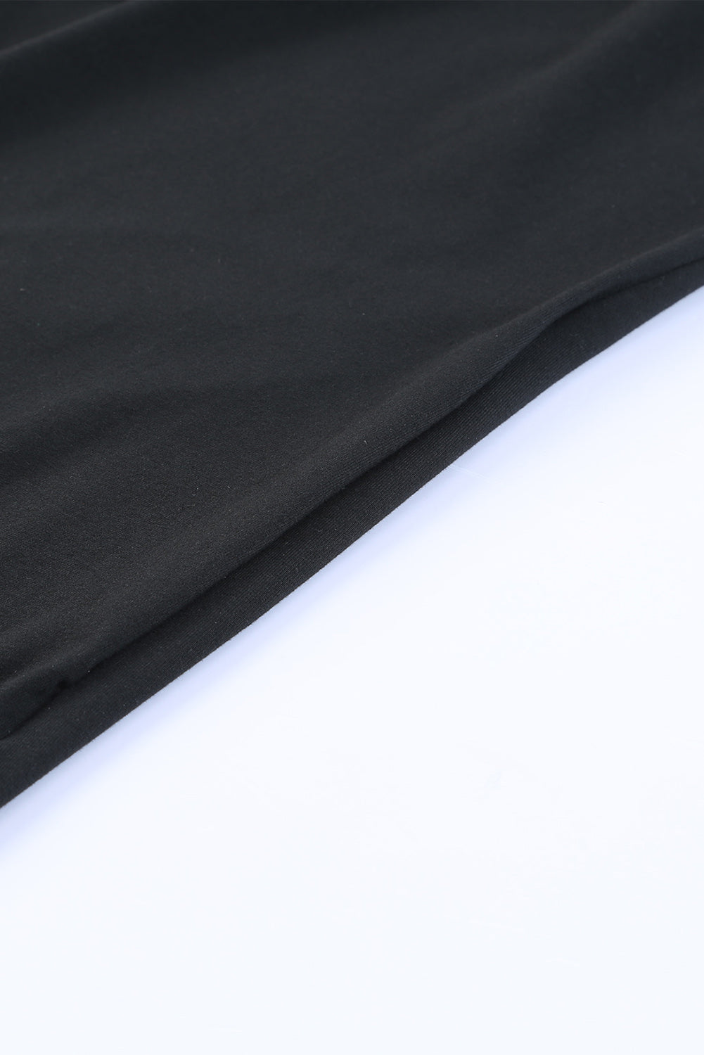 Black Contrast Solid Leopard Short Sleeve T-shirt Dress with Slits