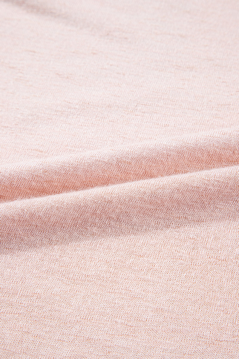 Dusty Pink Exposed Seam Detail Loose T-shirt